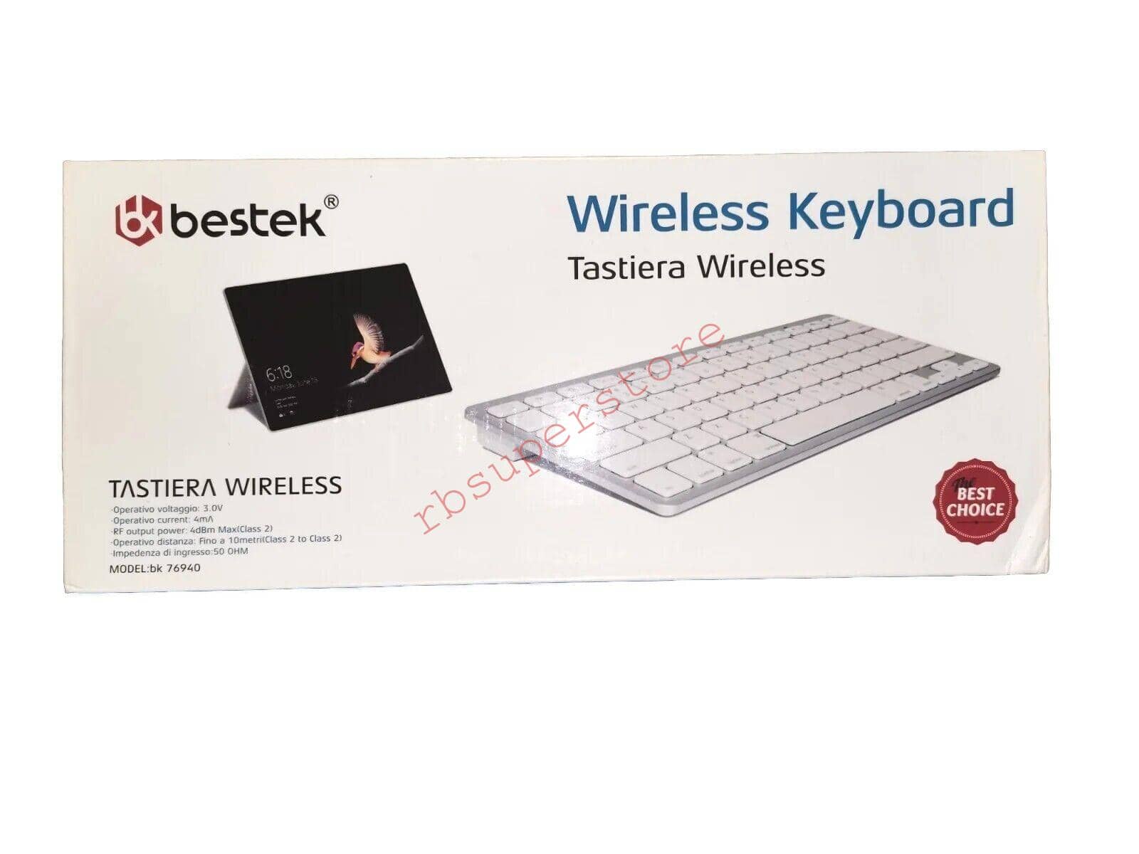 TASTIERA WIRELESS KEYBOARD PORTATILE LEGGERA PER PC TABLET SMARTPHONE -  R.B. Super Store